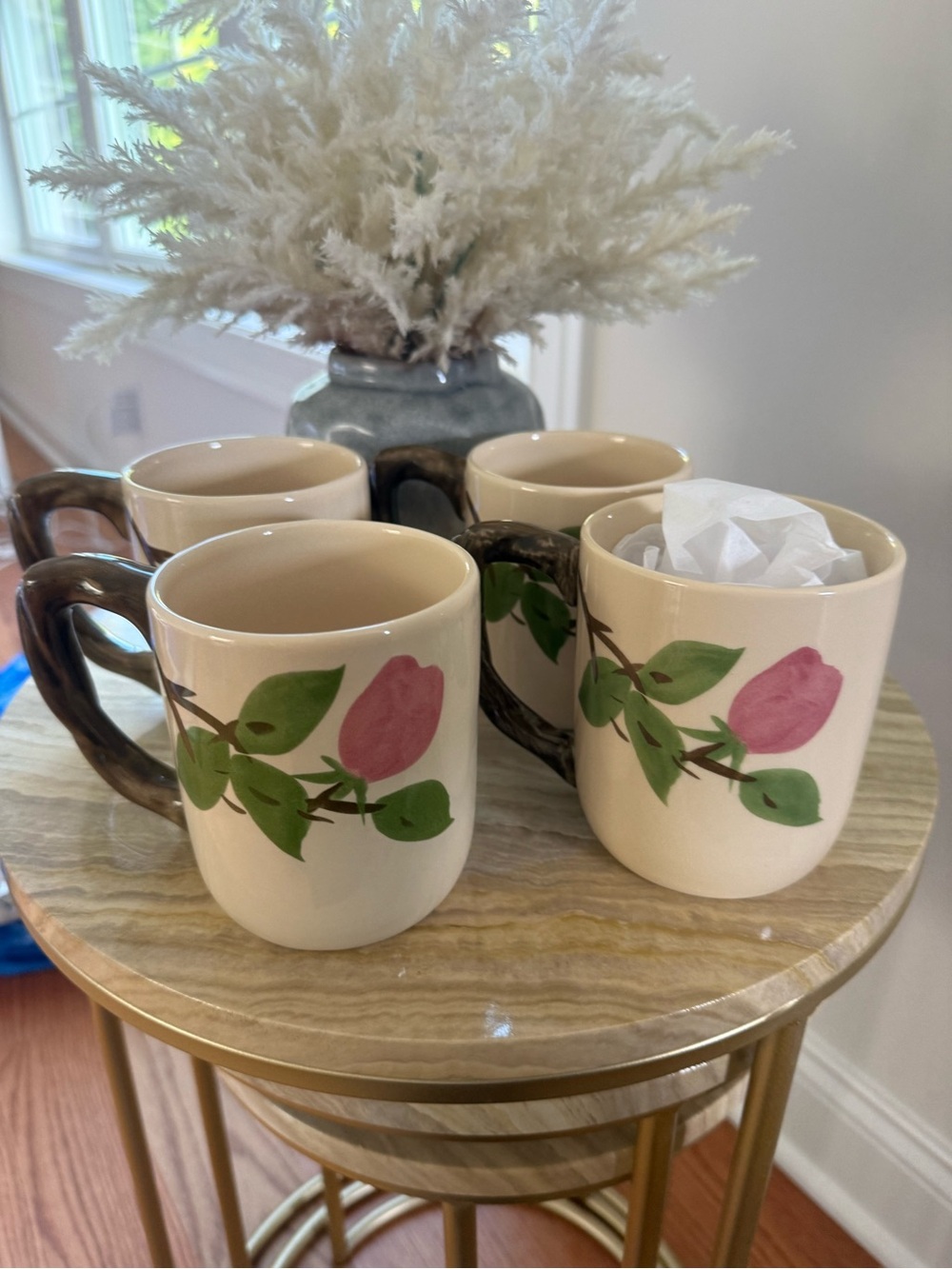 Franciscan Desert Rose grand mugs set of 4 coffee tea